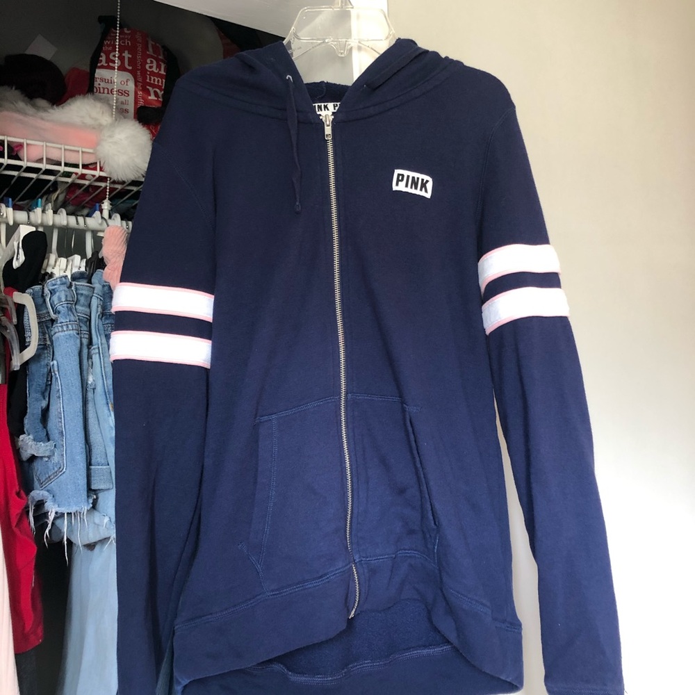 PINK Varsity Zip Up Hoodie